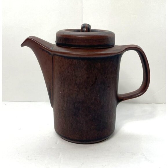 Vintage Arabia Of Finland Ruska Coffee Pot & Lid By Ulla Procope Brown Ceramic 1 - Picture 2 of 10